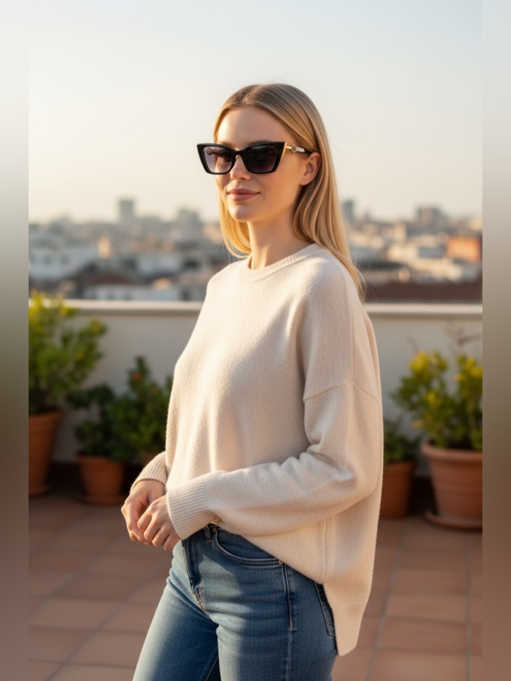 $359 Carolina Lemke Berlin Eyewear - Ira Black + Free Luxury Premium Case
